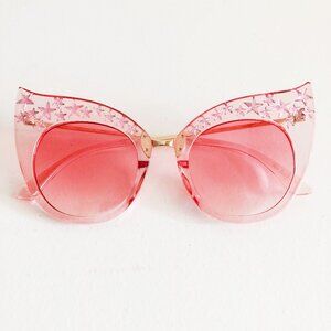Oversized Cat Eye Sunglasses Transparent Pink